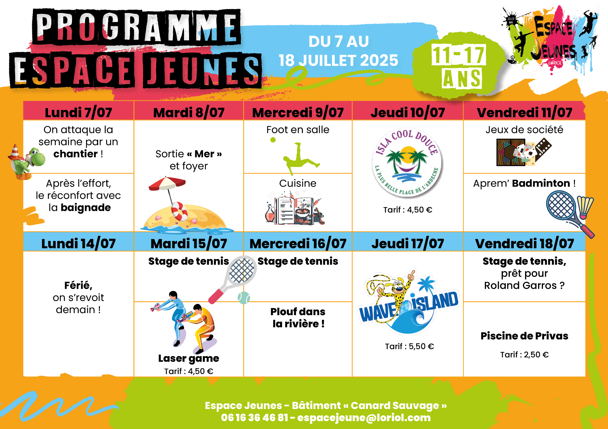 Espace Jeunes Semaine 1 & 2 Juillet