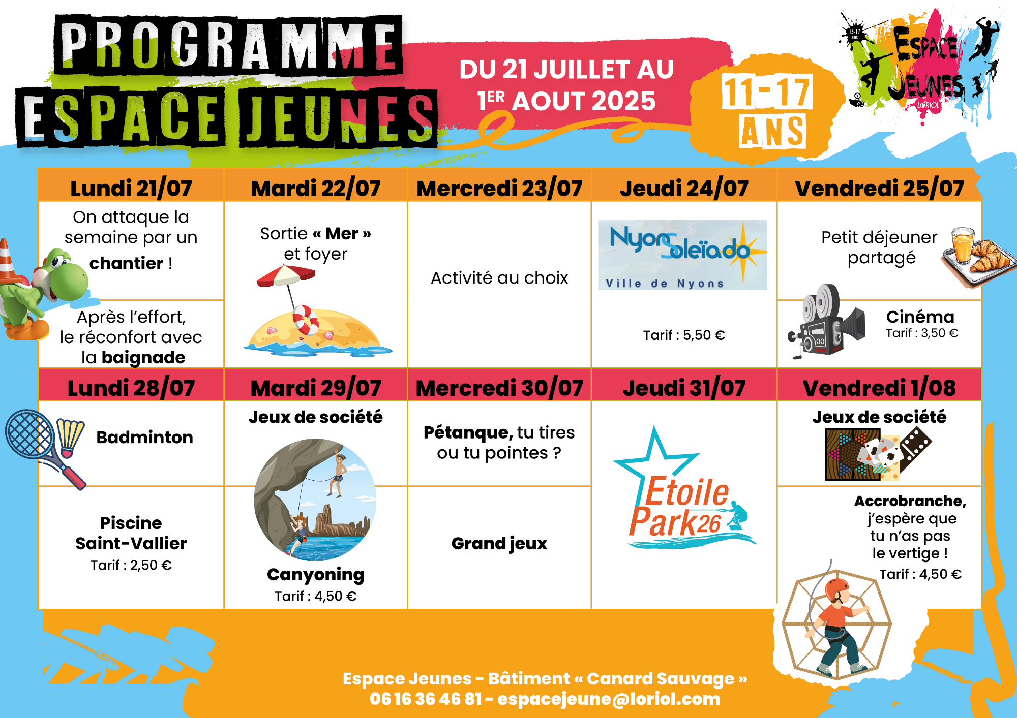 Espace Jeunes Semaine 3 & 4 Juillet