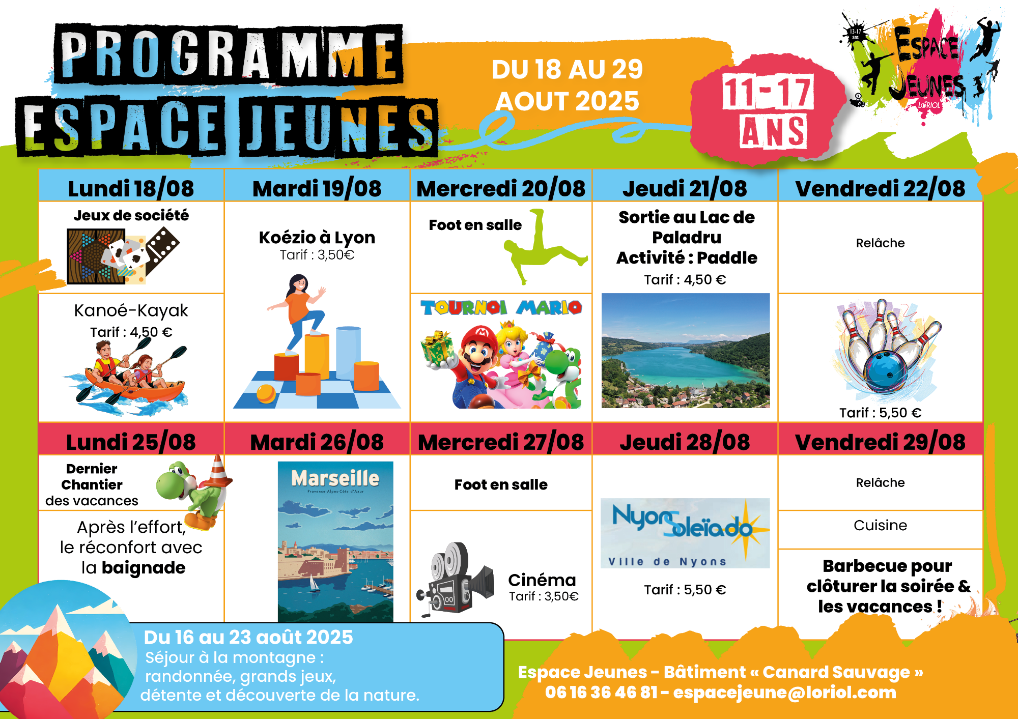 Espace Jeunes Semaine 3 & 4 Août
